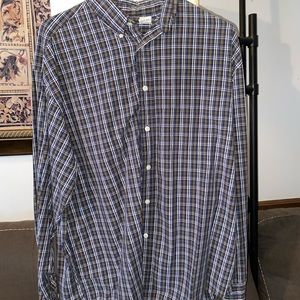 Green and brown button down